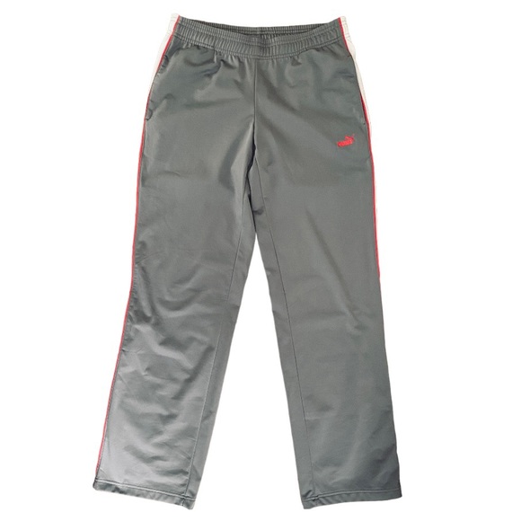 Puma track pants gray with white side stripe, pockets, loose fit, size small - Picture 2 of 13